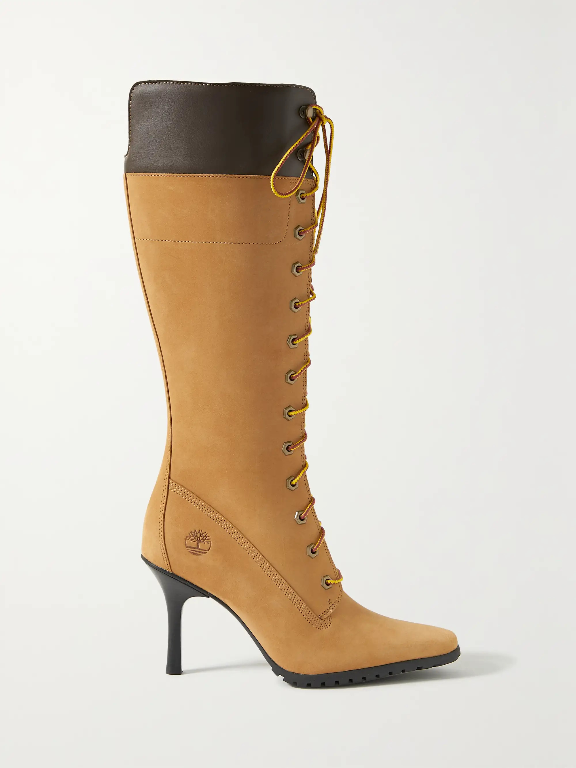 + Veneda Carter leather-trimmed nubuck knee boots | NET-A-PORTER (US)