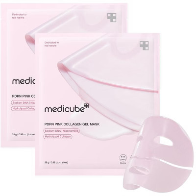 Medicube PDRN Pink Collagen Gel Mask (Pack of 2 Facial Sheet Masks) 0.98 oz | Rejuvenate & Restore Face Skin with Pink Power | Target