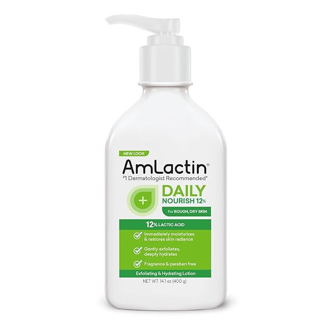 AmLactin Daily Nourish 12% - 14.1 oz AHA Body Lotion with 12% Lactic Acid - Exfoliator and Moistu... | Amazon (US)