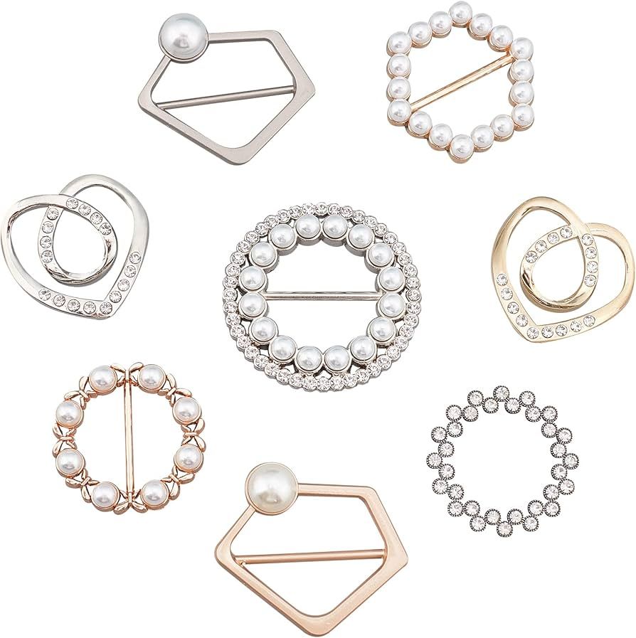 nbeads 8 Stück Schal Ring, Art Weiselegierungs Schal Ring Wölbungen T-Shirt Bund Halstuch Clip ... | Amazon (DE)