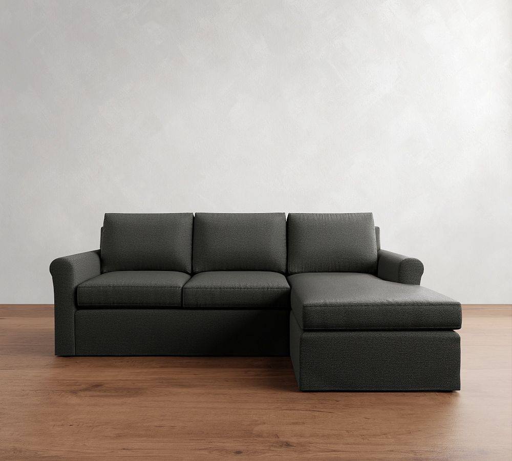 Cameron Modern Roll Arm Slipcovered Chaise Sectional (100") | Pottery Barn (US)