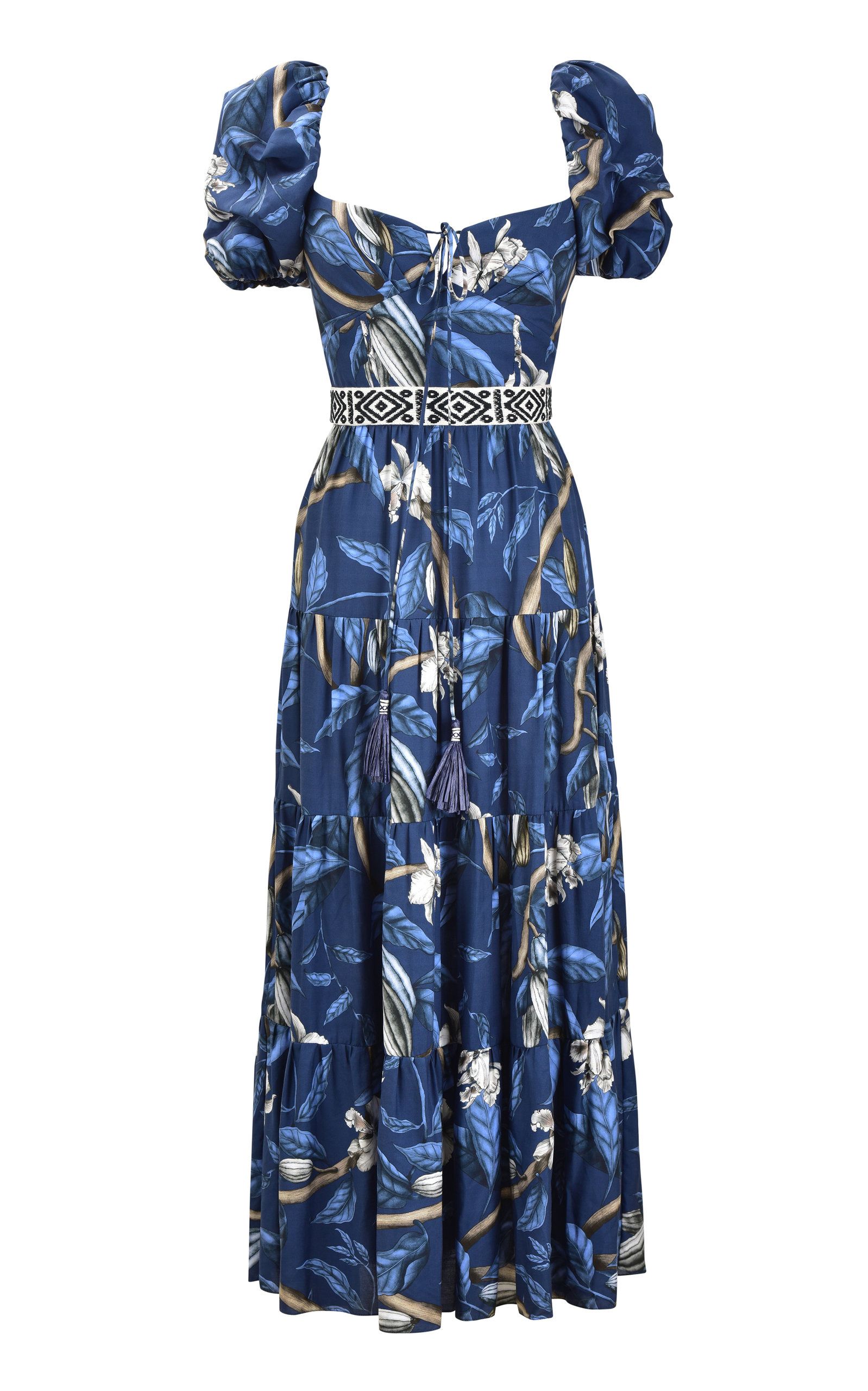 Johanna Ortiz Botanical Heritage Printed Crepe Midi Dress | Moda Operandi Global