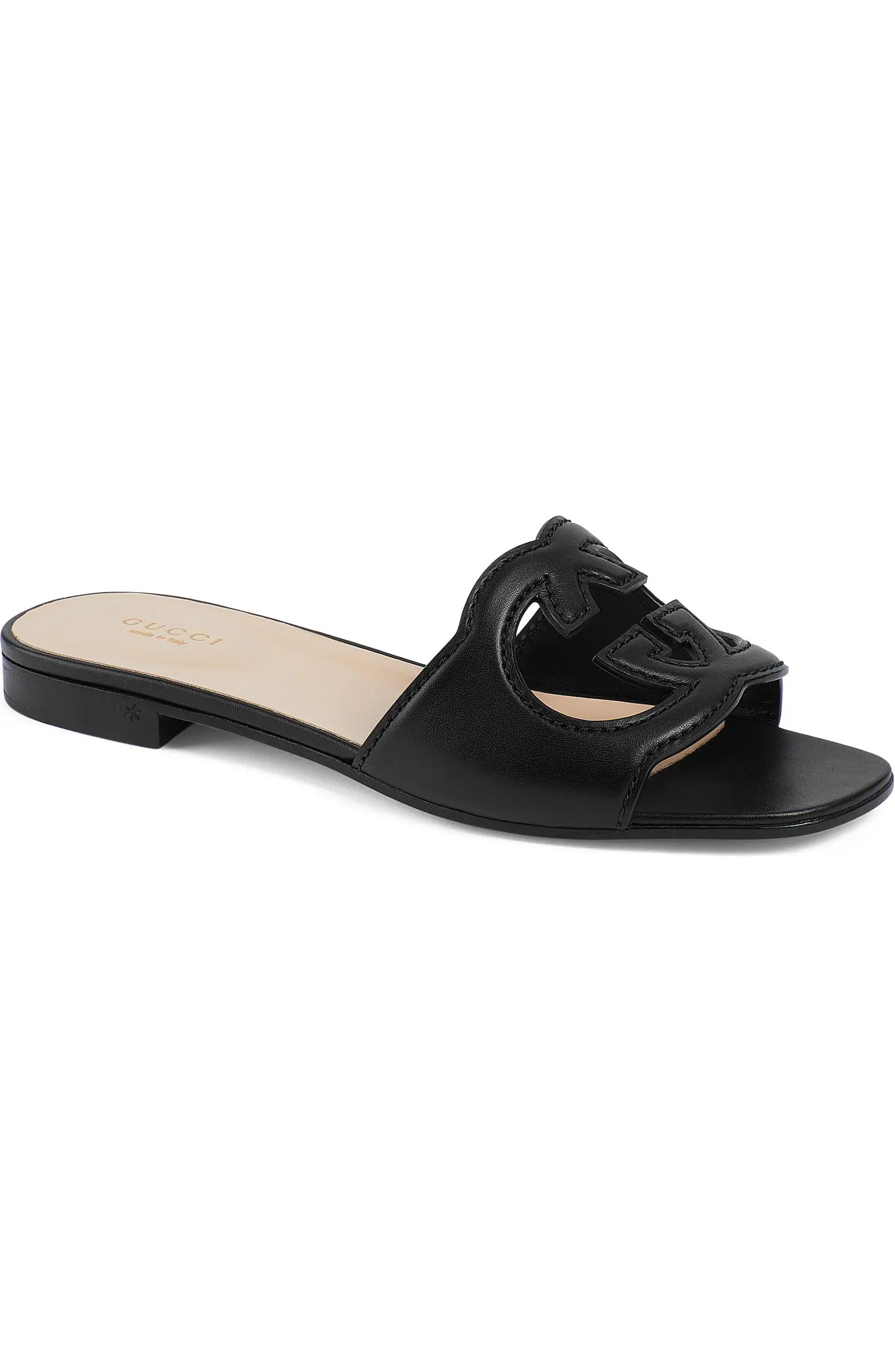 Interlocking G Cutout Slide Sandal (Women) | Nordstrom