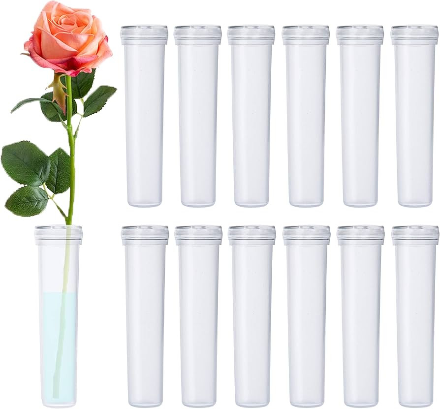 BEADNOVA Flower Water Tubes 2.8 Inch Plastic Water Tubes for Flowers Floral Vials with Caps for D... | Amazon (US)