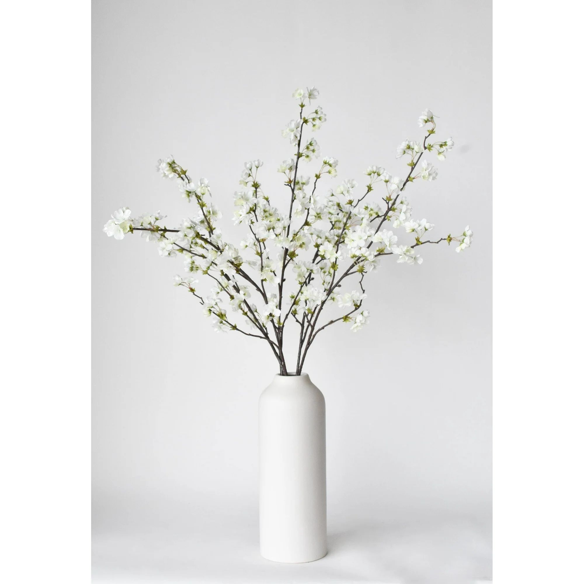 36" Faux Quince Blossom Cream / White Stem Flowering Branch | Walmart (US)