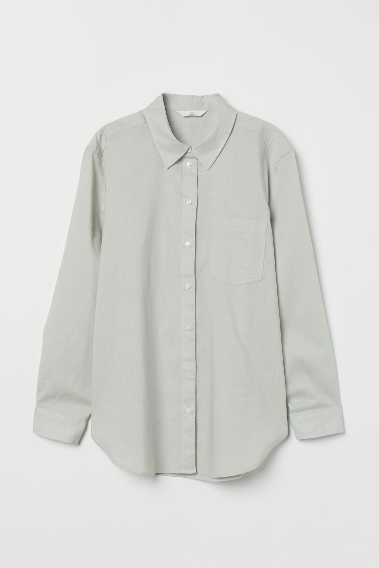 H & M - Bluse aus Leinenmischung - Grün - Damen | H&M (DE, AT, CH, NL, FI)