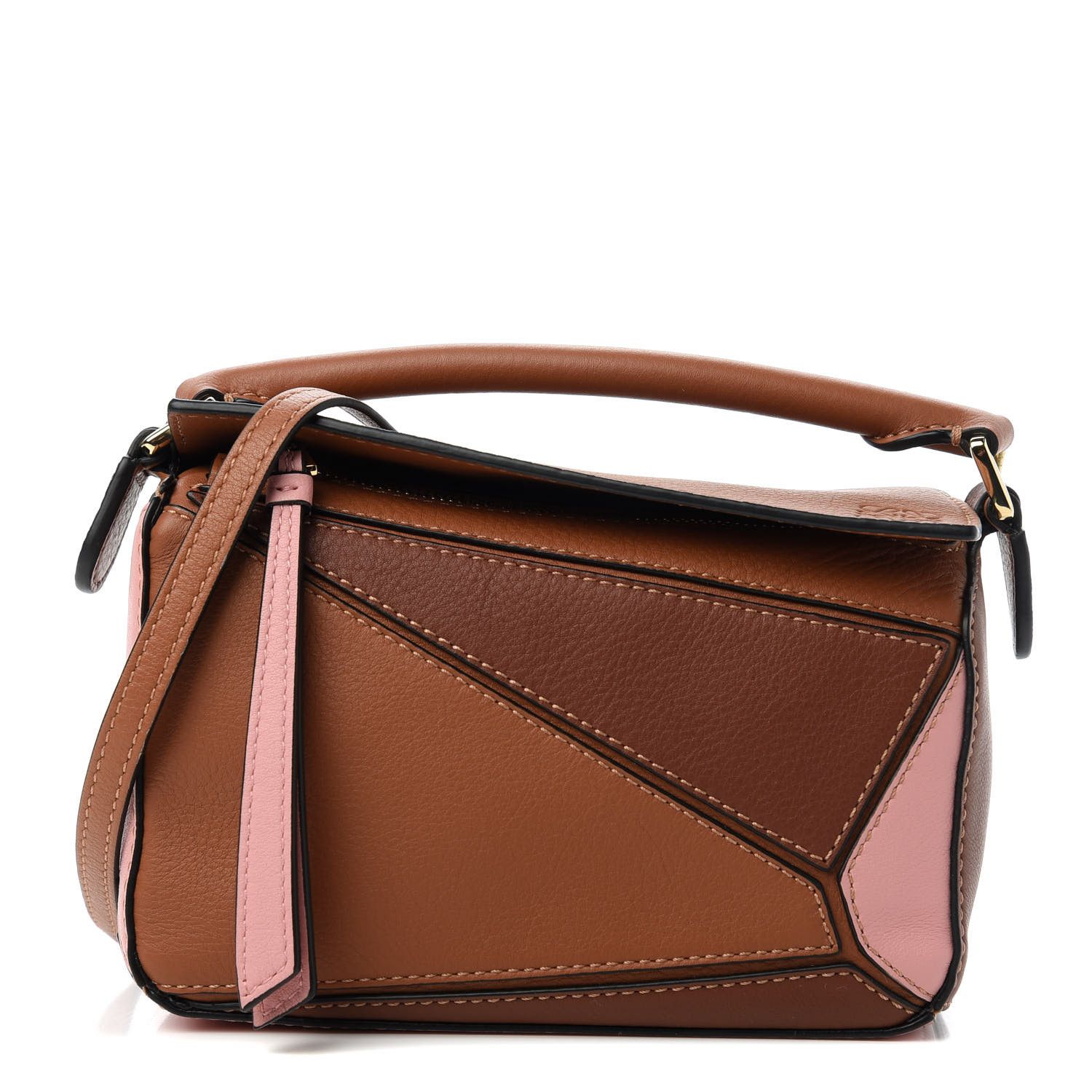 Calfskin Mini Puzzle Bag Tan Medium Pink | Fashionphile