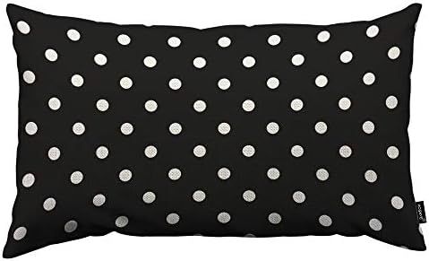 HOSNYE Polka Dot Throw Pillow Cover Vintage Black White Spot Doodle Linen Fabric for Couch Bed Sofa  | Amazon (US)