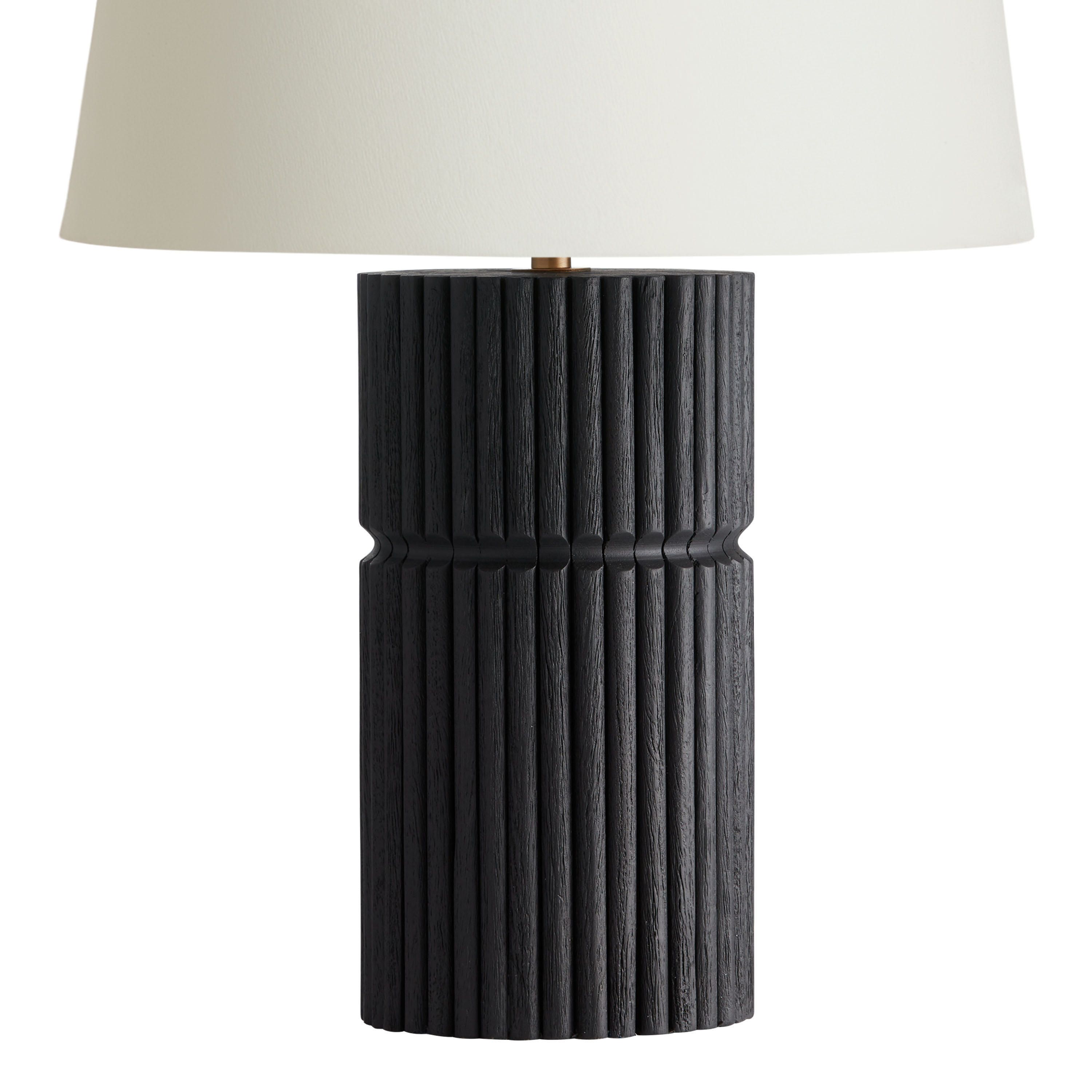 Hudson Matte Black Wood Fluted Pillar Table Lamp Base | World Market