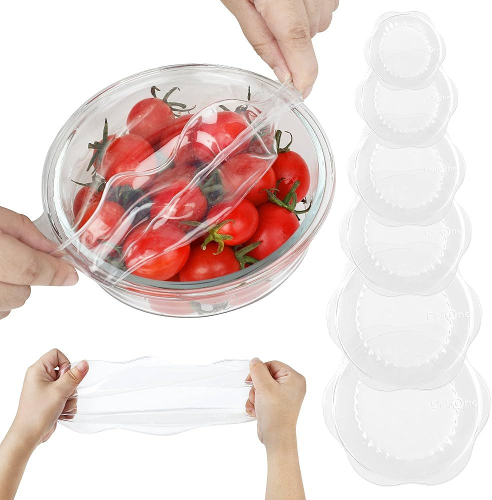 Silicone Stretch Lids for Food Storage in Fridge, Reusable Elastic Bowl Covers for Cup, Cans, Jar... | Amazon (US)