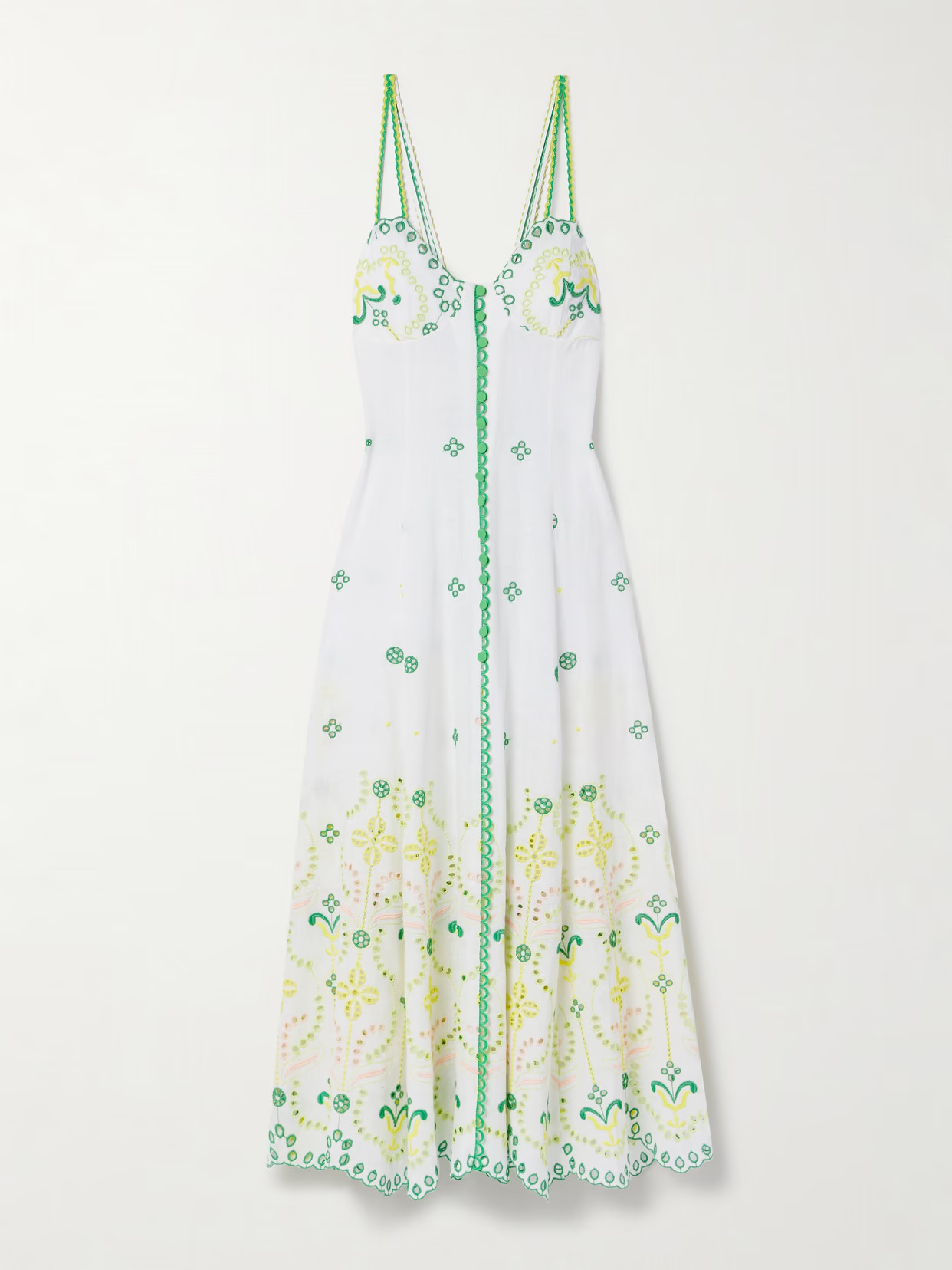 Charo Ruiz - Mutti Broderie Anglaise Cotton-blend Maxi Dress - White | NET-A-PORTER (US)