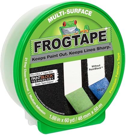 FROGTAPE 1358464 Multi-Surface Painter's Tape with PAINTBLOCK, Medium Adhesion, 1.88" Wide x 60 Y... | Amazon (US)