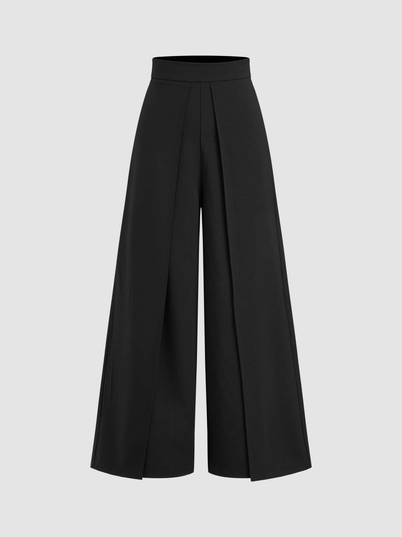 Woven High Rise Solid Wide Leg Trousers | Cider