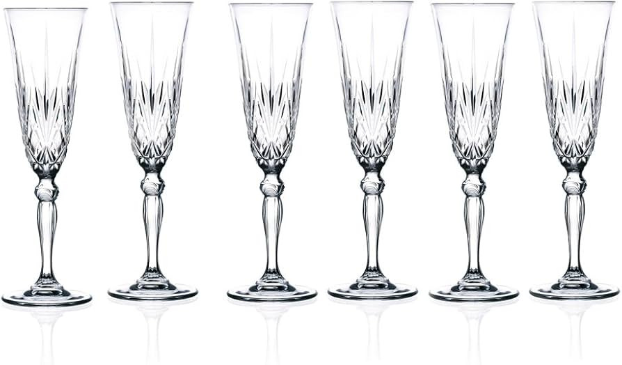 Lorenzo RCR Crystal Melodia Collection Champagne Flutes Glass Set | Amazon (US)