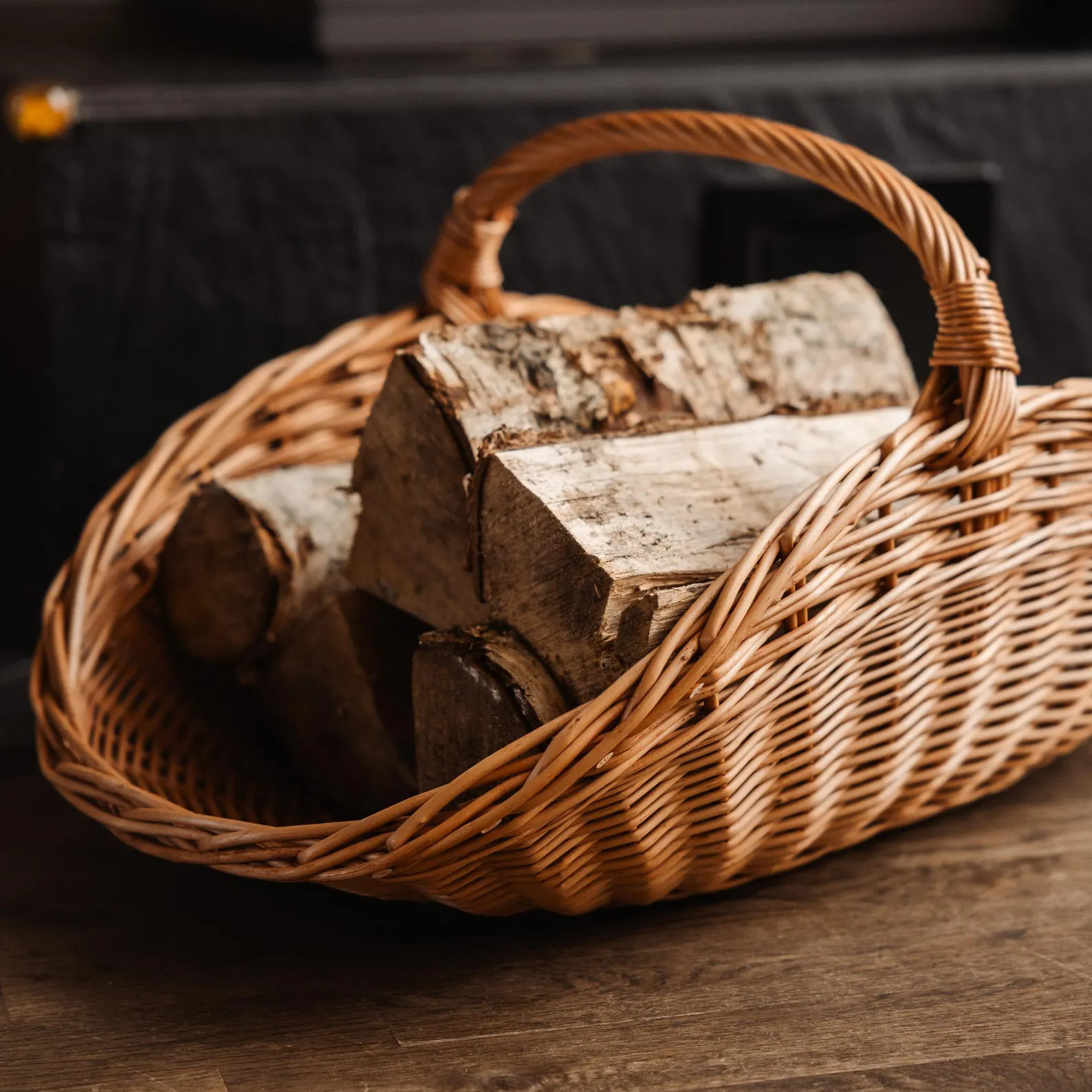 Wicker Harvest Basket, Wicker flower basket with handle, Farmhouse Storage Basket, Garden Harvest... | Etsy (US)