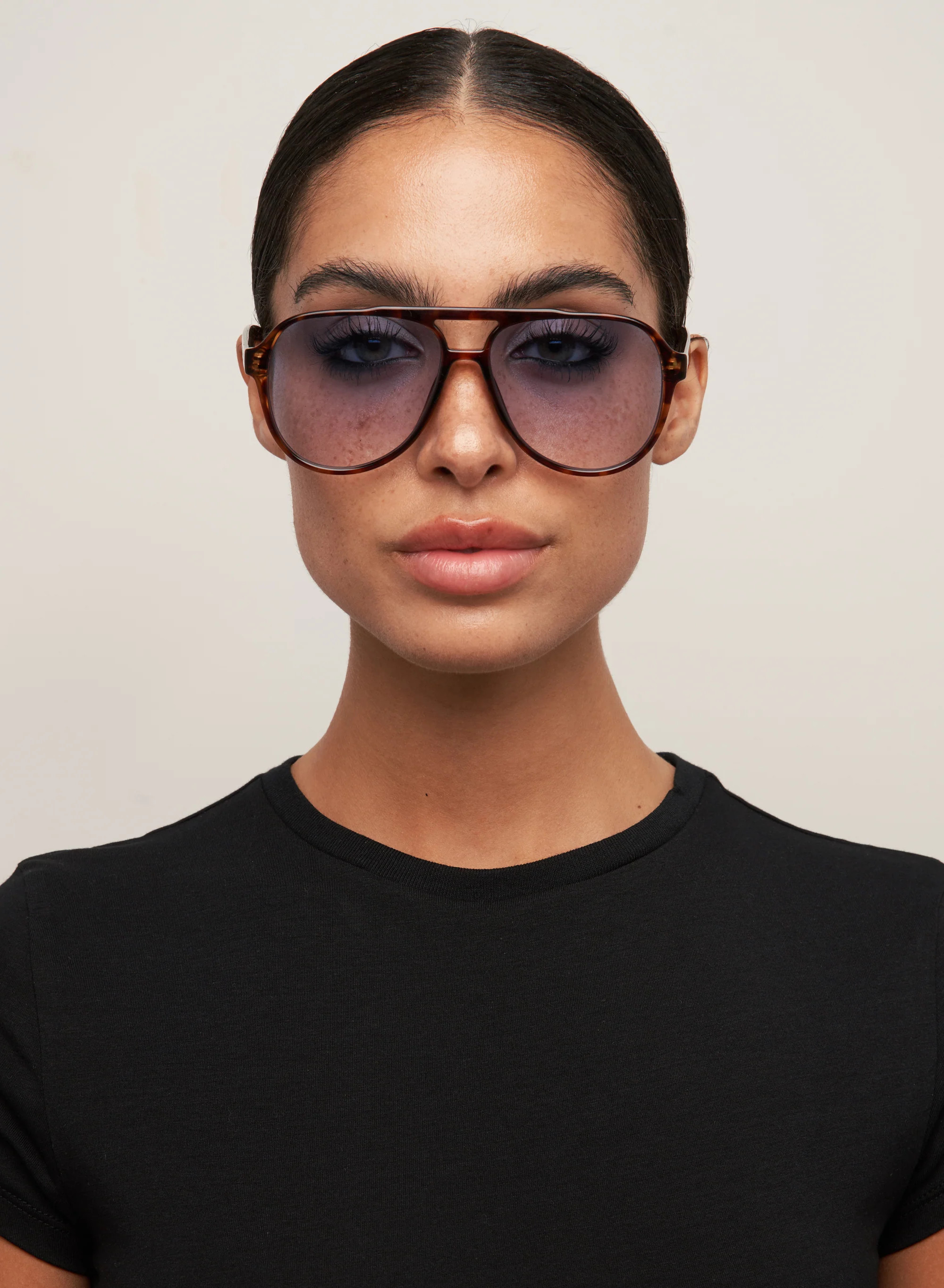 Stevie Oversized Aviator Sunglasses – Tortoiseshell & Blue | Otra Eyewear