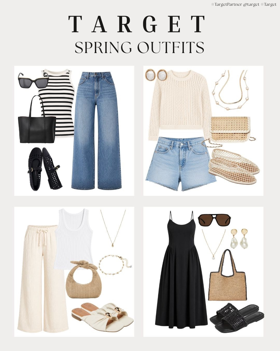 Shop these Target spring outfits! Target fashion, neutral spring fashion, dress, jeans, tank top, purse, accessories, summer, new finds, Target clothing
#TargetPartner @Target #Target

#LTKgrwm #LTKdayinmylife #LTKootd