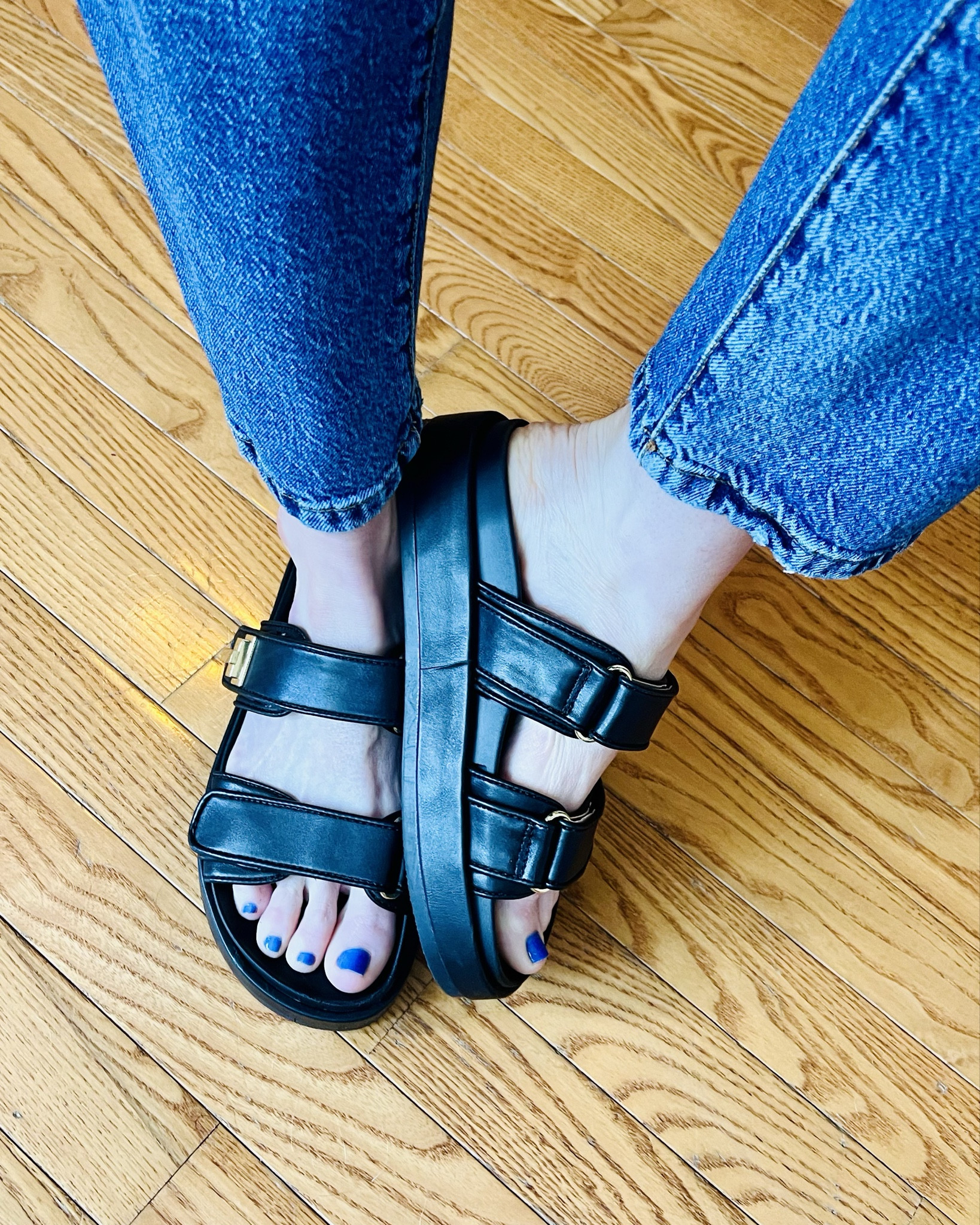 I am in love with these sandals y’all! They are such a great Steve Madden dupe! The elevated platform is a plus! I’m wearing a size 6. They fit true to size IMO! 

#LTKstyletip #LTKfindsunder50 #LTKSeasonal