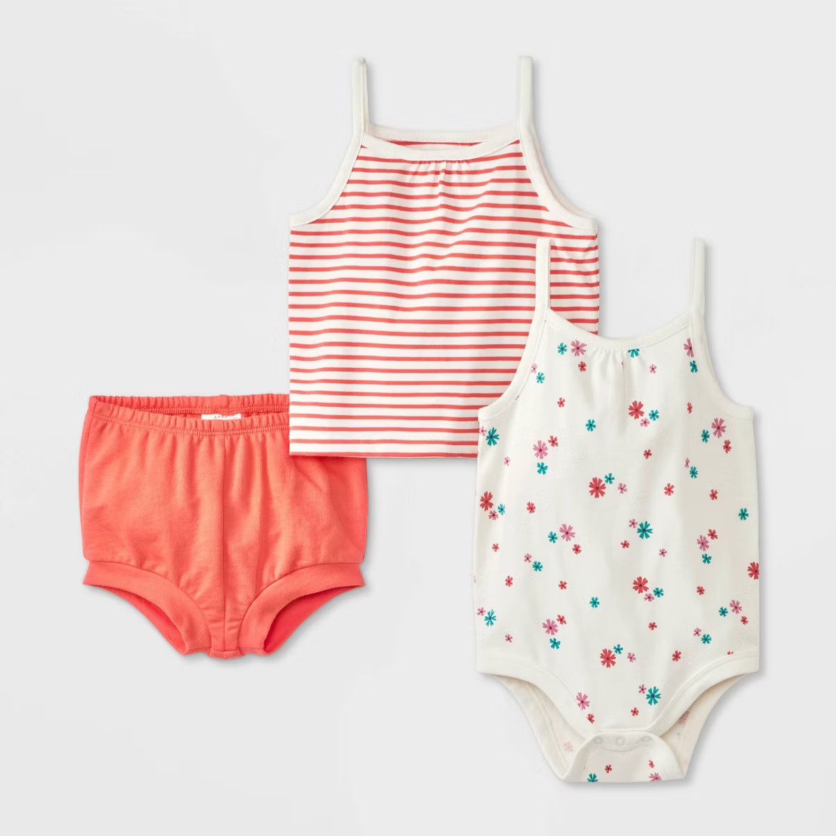 Baby Girls' Stripped Floral Printed Top & Bottom Set - Cat & Jack™ Pink 18M | Target
