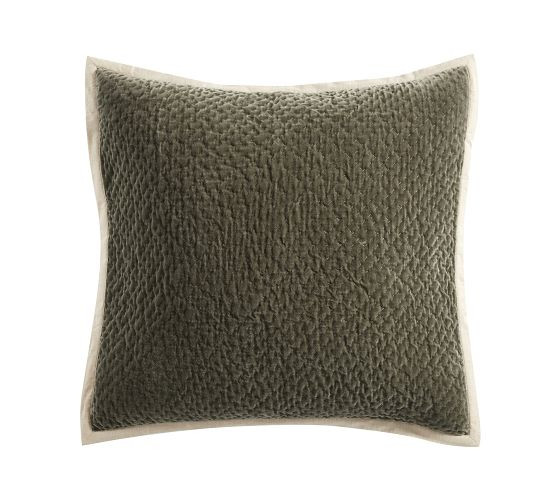 Cross Stitch Velvet Quilted Sham | Pottery Barn (US)