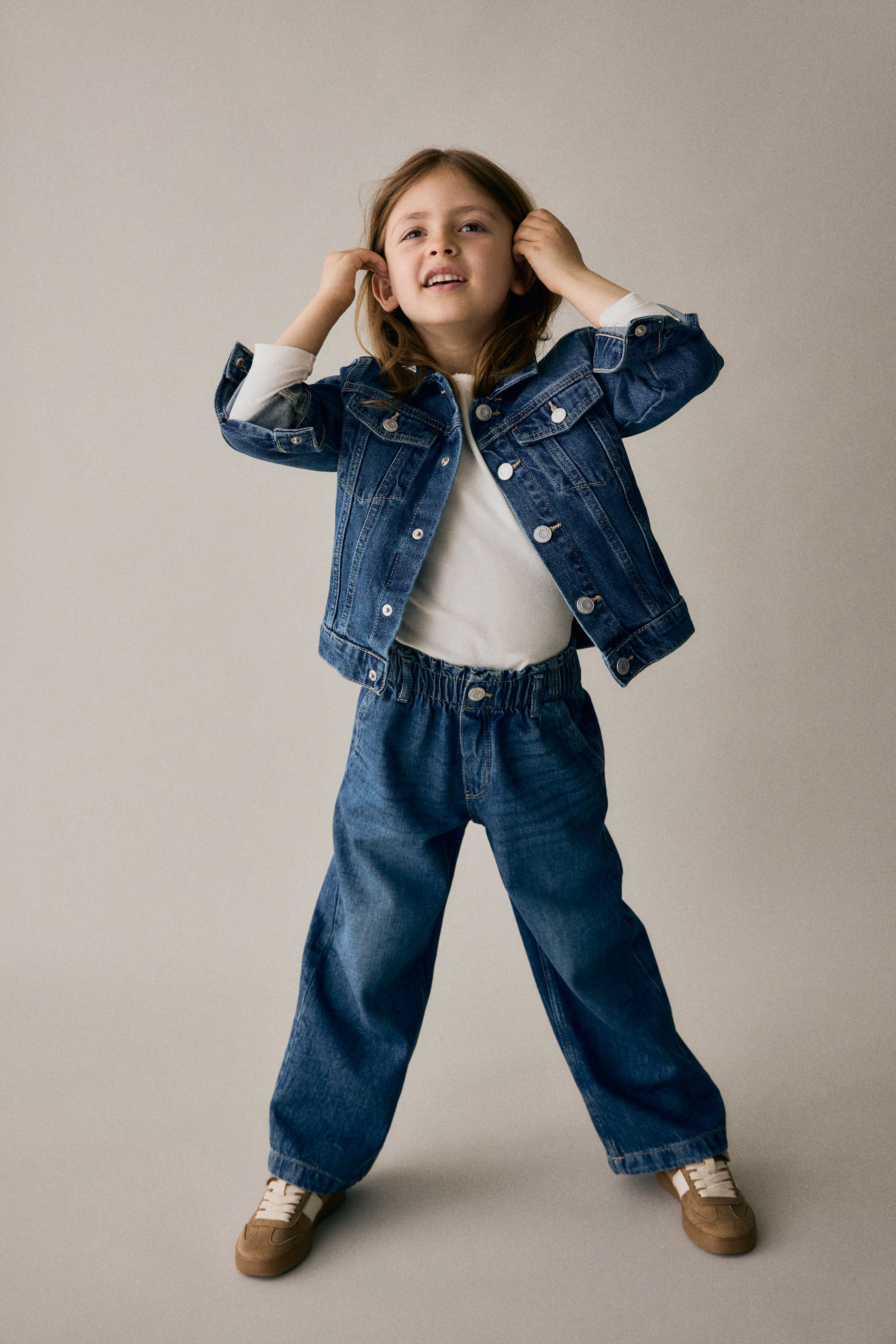 Wide Leg Paper-bag Jeans - Denim blue - Kids | H&M US | H&M (US + CA)