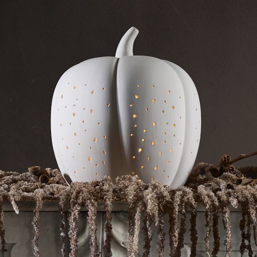 Pierced Porcelain Pumpkins & Gourds | West Elm (US)