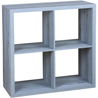 Home Basics 4 Open Cube Organizing Wood Storage Shelf | Target