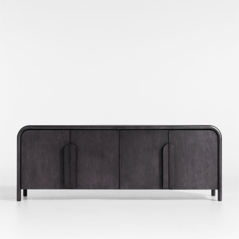 Annie 72" Charcoal Brown Storage Media Credenza by Leanne Ford + Reviews | Crate & Barrel | Crate & Barrel