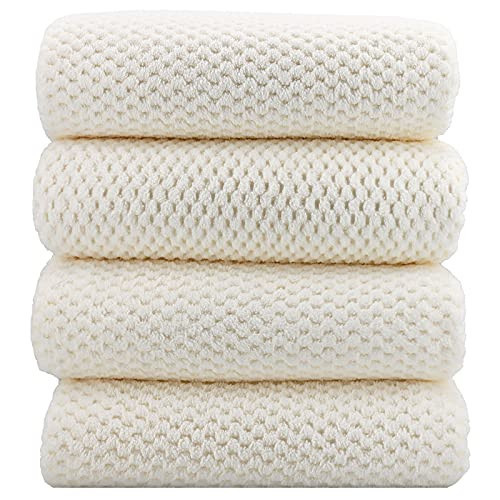 YTYC Towels,29x59 Inches Extra Large Bath Towels for Bathroom Super Soft Quick Dry Light Weight Waffle Microfiber Shower Towels 80% Polyester 20% Nylon (White,4 Piece) | Amazon (US)