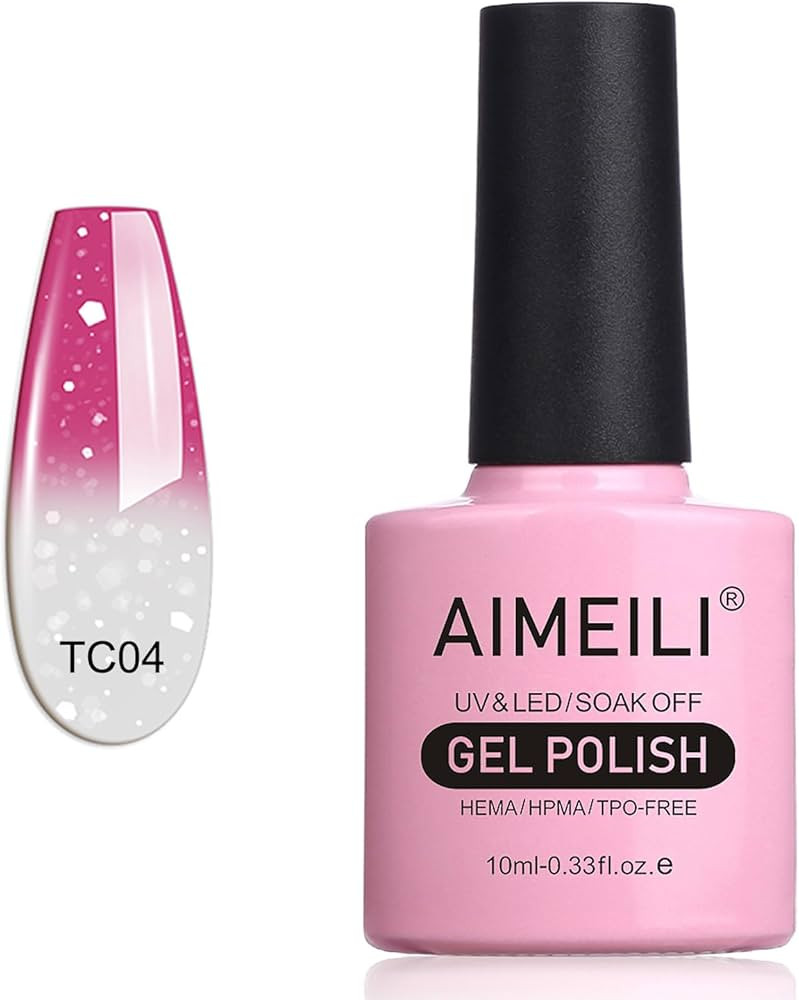 AIMEILI Soak Off U V LED Temperature Color Changing Chameleon Gel Nail Polish - Hot Pink to Glitt... | Amazon (US)