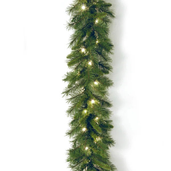 9' Pre-Lit Garland with 50 Clear/White Lights | Wayfair North America