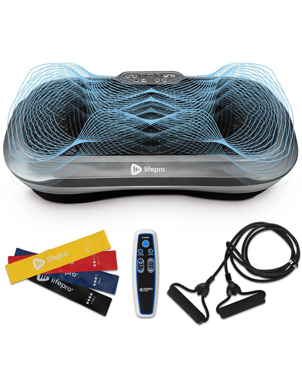 LifePro Vibration Plate – Whole Body Workout Fitness Platform with Loop Bands for Home Training & Exercise Routine - Grey | Macy's
