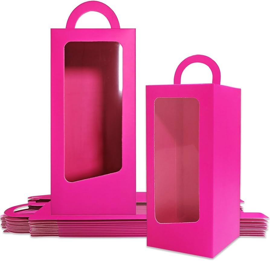 12 Hot Pink Party Favor Boxes 90s Doll Pink Girls Birthday Gift Gable Treat Box Candy Goodie Tall... | Amazon (CA)