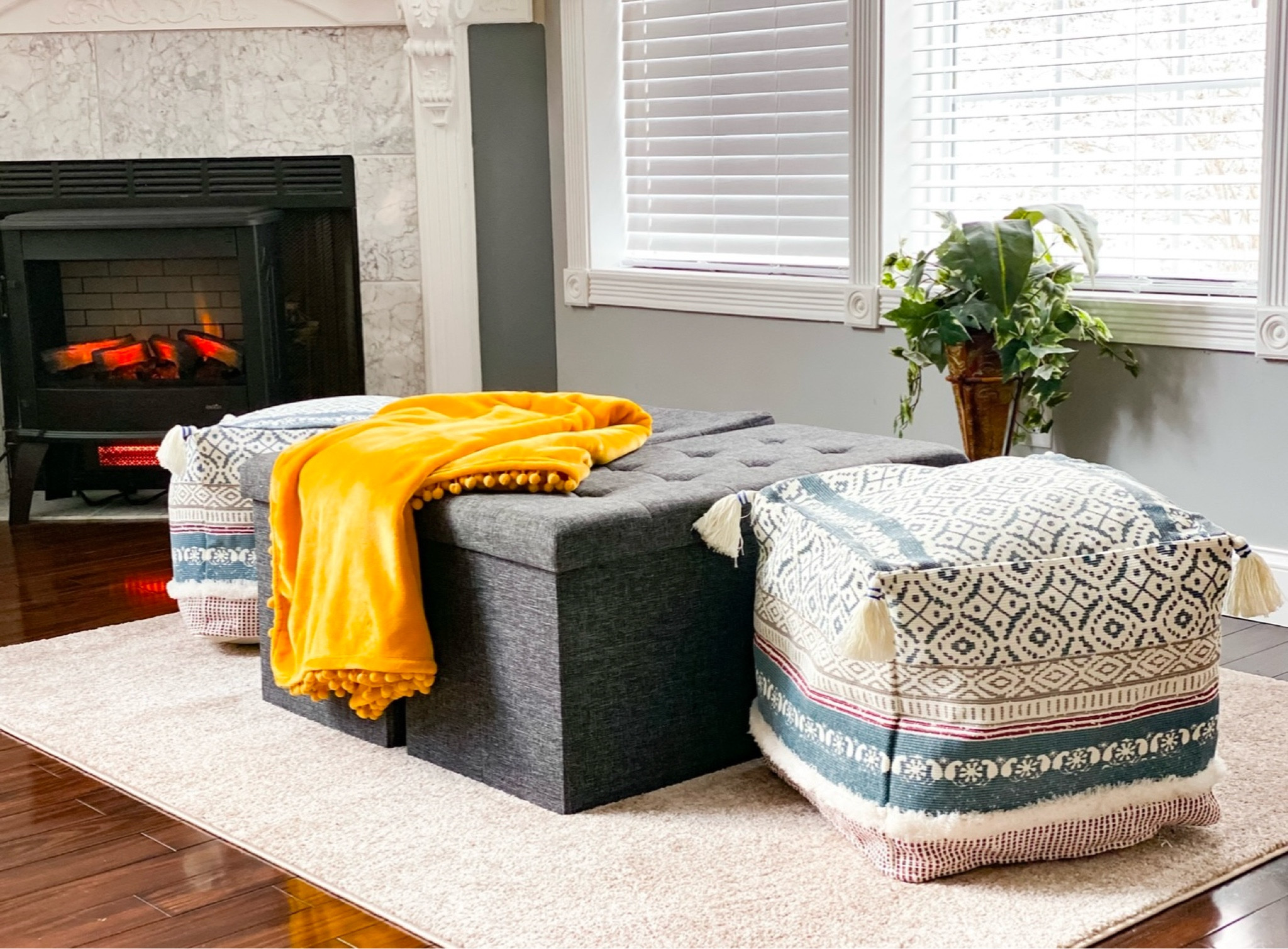 𝐏𝐨𝐮𝐟 𝐓𝐡𝐞𝐫𝐞 𝐈𝐭 𝐈𝐬! 💙🤍💛

I had been searching for something to fill out this space that held the toys where our grandkids play, and I found these adorable Pouf covers! They are so perfect! I was quite impressed with the quality and I love the pattern and cute tassels. They come in many colors & patterns. You can use filler, however I had plenty of old blankets, comforters, and pillows that needed stored and these were perfect!!! They make great storage!! 
If you are looking for a little something to fill up some space and to also add some storage, I highly recommend these. They add a little pizazz! 

#LTKOver40 #LTKWatchNow #LTKHome