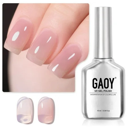 GAOY Jelly Nude Gel Nail Polish 16ml Sheer Rose Pink Translucent Soak Off Gel Polish UV Light Cure for Nail Art DIY 1624 Ocean Song C39 | Walmart (US)