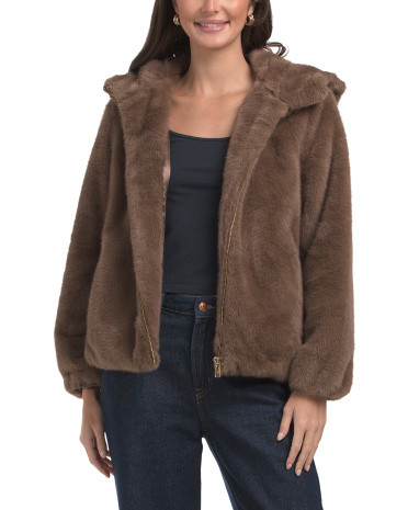Faux Fur Hooded Jacket | TJ Maxx