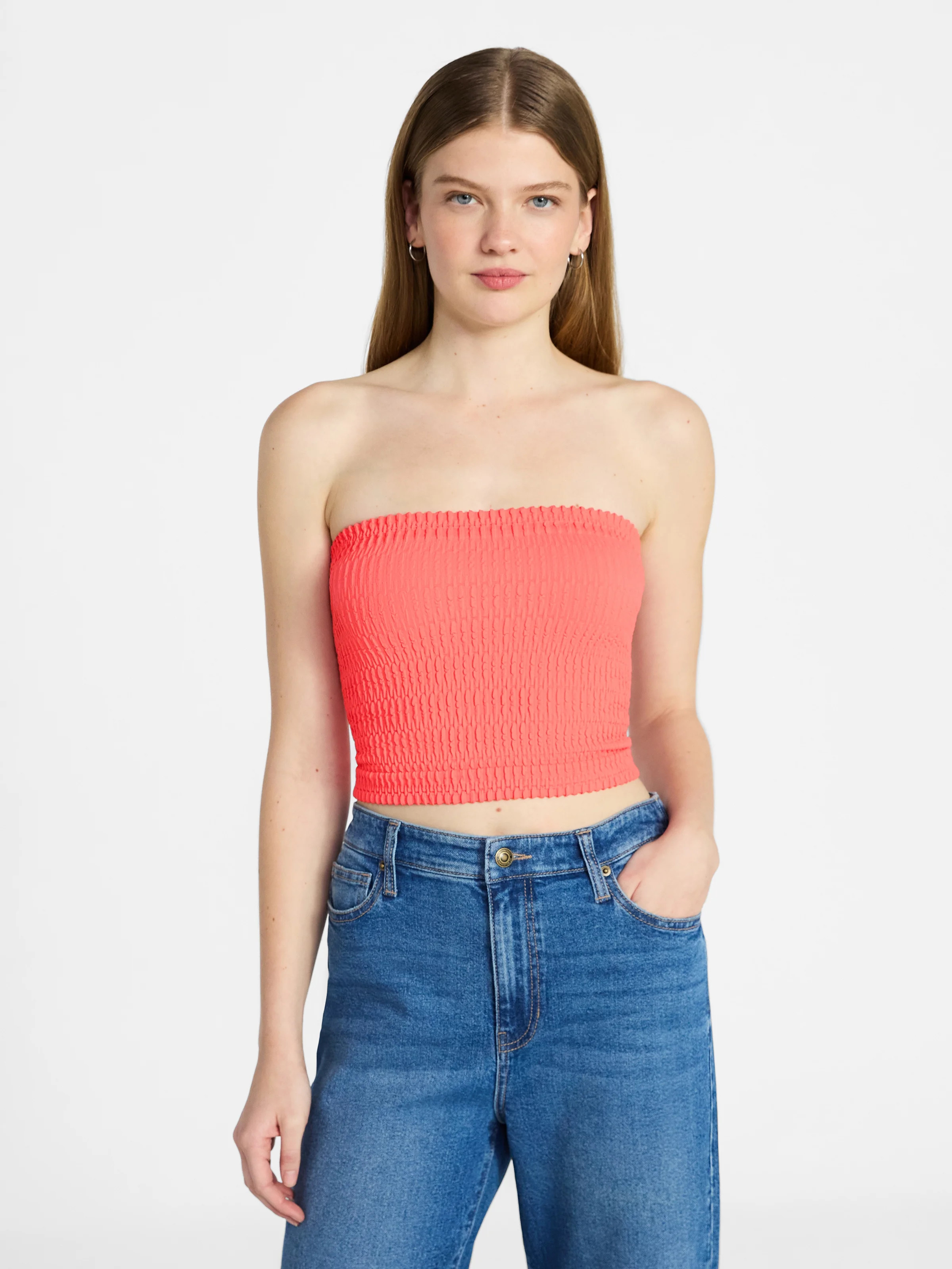 No Boundaries Seamless Textured Tube Top, Women's XXS-XXL | Walmart (US)