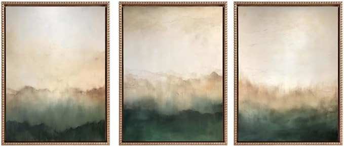 Kate and Laurel Sylvie Green Mountain Abstract I, II and III Framed Canvas Wall Art Set by Amy Li... | Amazon (US)