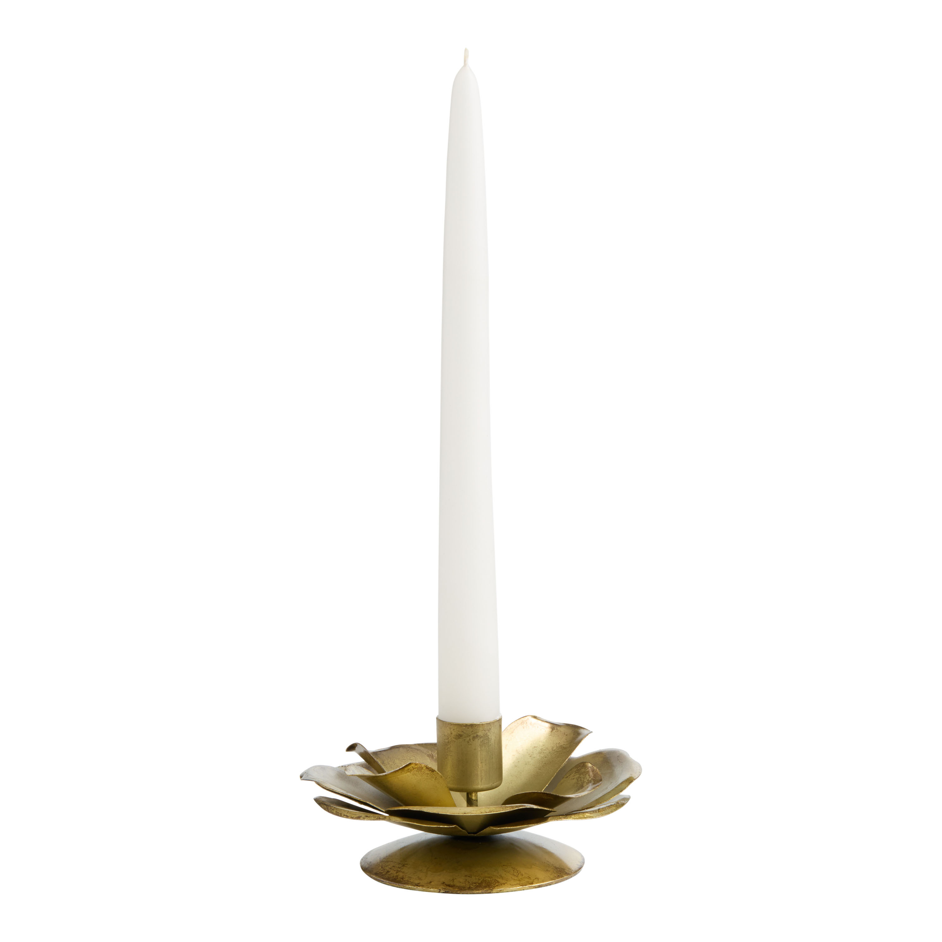 Vintage Metal Rose Taper Candle Holder | World Market