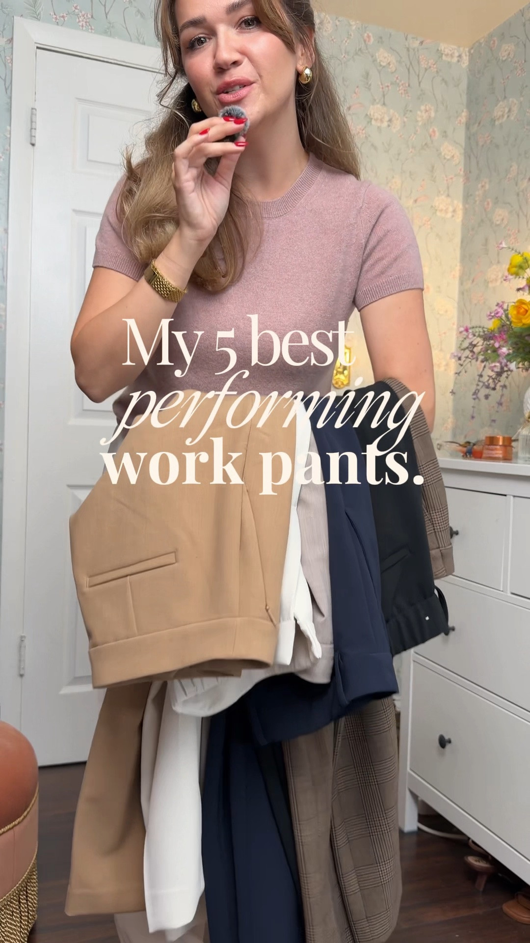 My MVPS when it comes to work pants! 🗃️ 📊💻✍🏼📓 🗂️ 📆 📁 

All details:

Pair 1 + 2 🖤 Target | $35 | Someone thought these were the Aritzia $120 pants! I could just end it there haha but these are what I go for when I neeeeeed to be comfy all day. Super stretchy waistband in the back, i could SLEEP in these how comfortable they are. 

Pair 3: Spanx |  $89 down from $168! GREAT deal! Wearing a 6, true to size, but runs long. These are SO damn good. Thicker fabric, double lined around the tummy, not constricting, so well made and classic silhouette that I reach for all the time (and will till the wheels fall off!) 

Pair 4: GAP | 6, Tall | $89 |  true to size. I absolutely adore how these trousers move + feel. Very flowy & drapey and just look so chic. They go on sale often and are available in 5 colors.

Pair 5: Aritzia | $158 | Size 8 (sized up from 6 bc they run small) comes in Petite, Reg. Tall. These are definitely more expensive but *such* a good fall/winter pant. They are structured well, look $$$, and feel great after a full day. I also have the matching blazer - those two together make me feel like a million bucks!


Top: Quince 100% Cashmere 
Belt, earrings, watch: Amazon

#LTKgrwm #LTKootd #LTKWorkwear