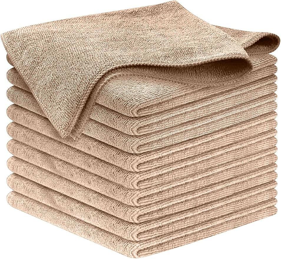 USANOOKS Microfiber Cleaning Cloth - Beige - 8Pcs (12.5x12.5 inch) High Performance - 1200 Washes... | Amazon (US)