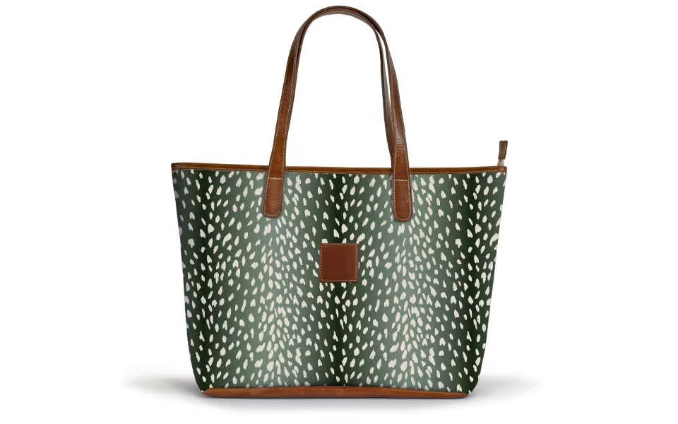 Savannah Zippered Tote – Leather Patch - Barrington Gifts | Barrington Gifts
