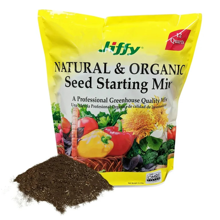 Jiffy Natural & Organic Seed Starting Soil Mix, 12 QT - Walmart.com | Walmart (US)