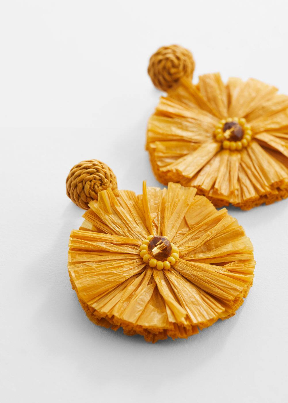 Raffia earrings -  Women | Mango United Kingdom | MANGO (UK)