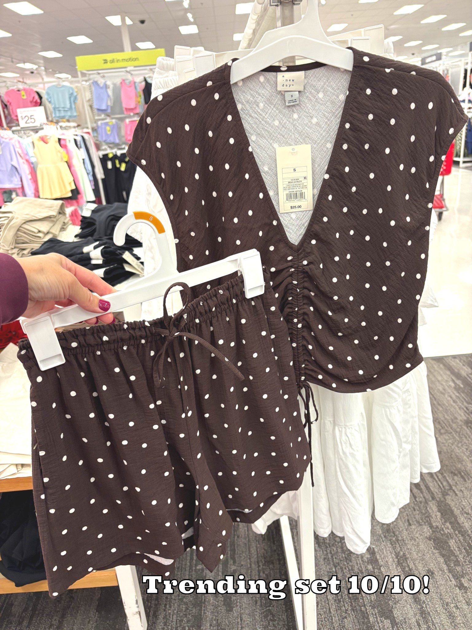 Target A New Day Modern Gauze Brown cap sleeve Shirt and pullon Shorts #anewday #newattarget #springoutfits #polkadot 

#LTKOver40 #LTKTravel #LTKootd