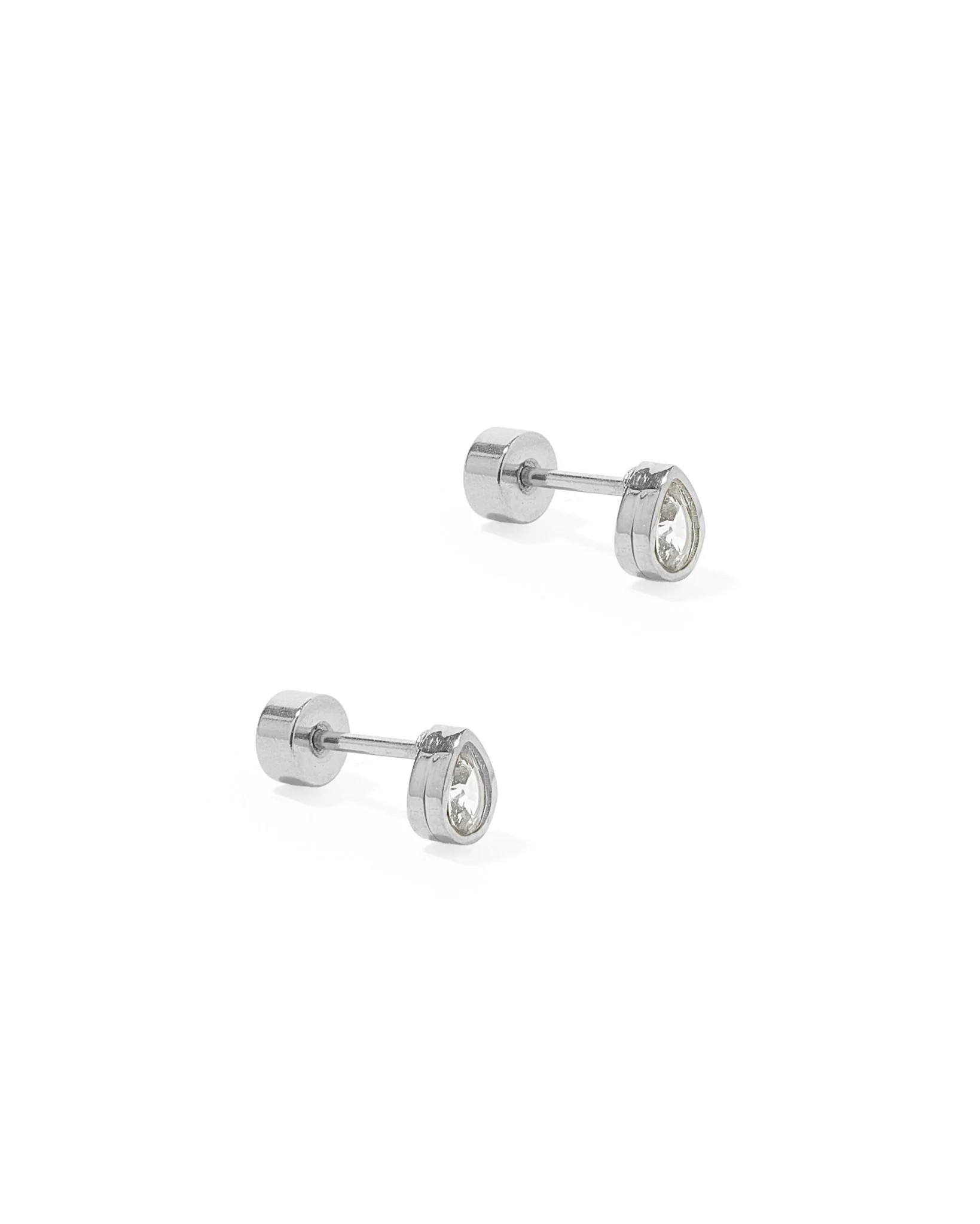 Screwback Stud Earrings - Paloma Pear Silver | LINNY CO LLC