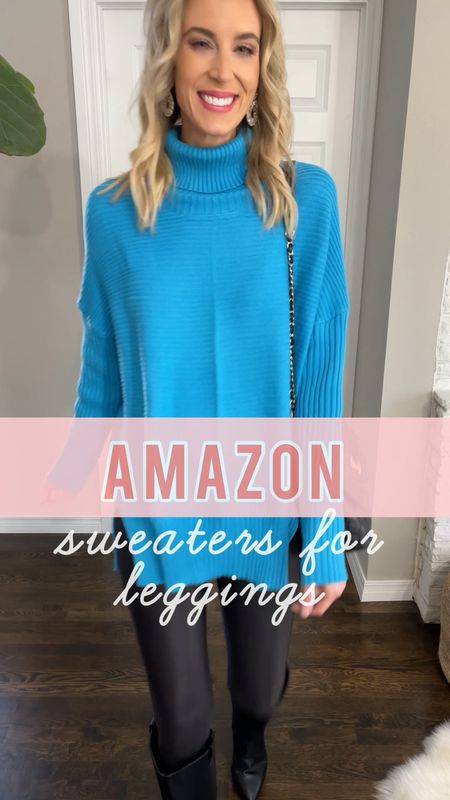 I’m obsessed with these amazon tunic sweaters! I love the vibrant blue color of the first Amazon turtleneck sweater (much brighter in person than online). The red tunic sweater is an Amazon free people ottoman dupe. I love the striped tunic sweater. They all make for easy and cute outfits. 

#LTKunder100 #LTKstyletip #LTKunder50