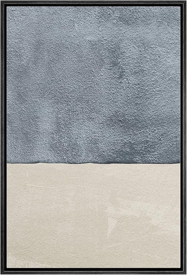 IDEA4WALL Framed Canvas Print Wall Art Mid-Century Watercolor Blue Gray Color Block Abstract Shap... | Amazon (US)