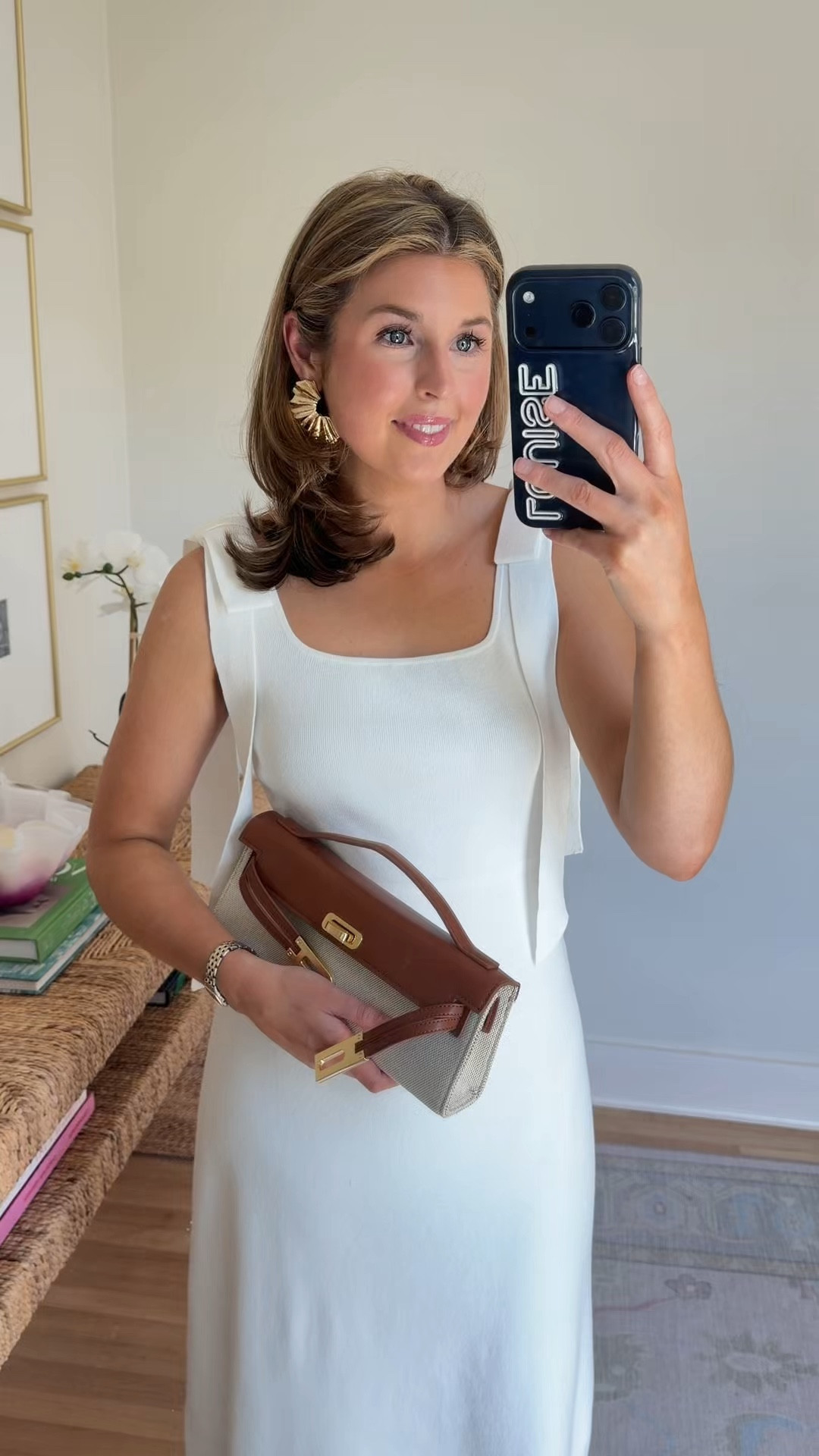 Affordable little white midi dress! Wearing a S