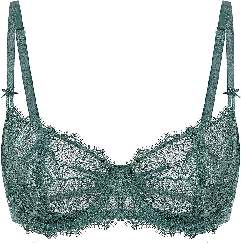 Women'S Sexy Lace Push Up Plus Size Bra Underwire Unlined Full